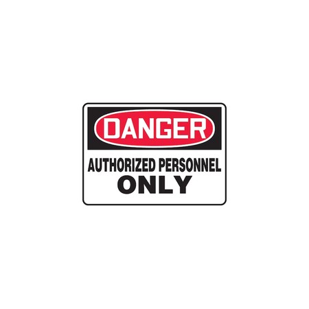 Panduit SAFETY SIGN, 10.00" X 14.00", DANGER AUTHORIZED PERS,  PVS1014D7001